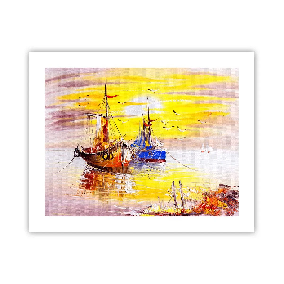 Poszter - Megérdemelt pihenés a kikötőben - 50x40 cm