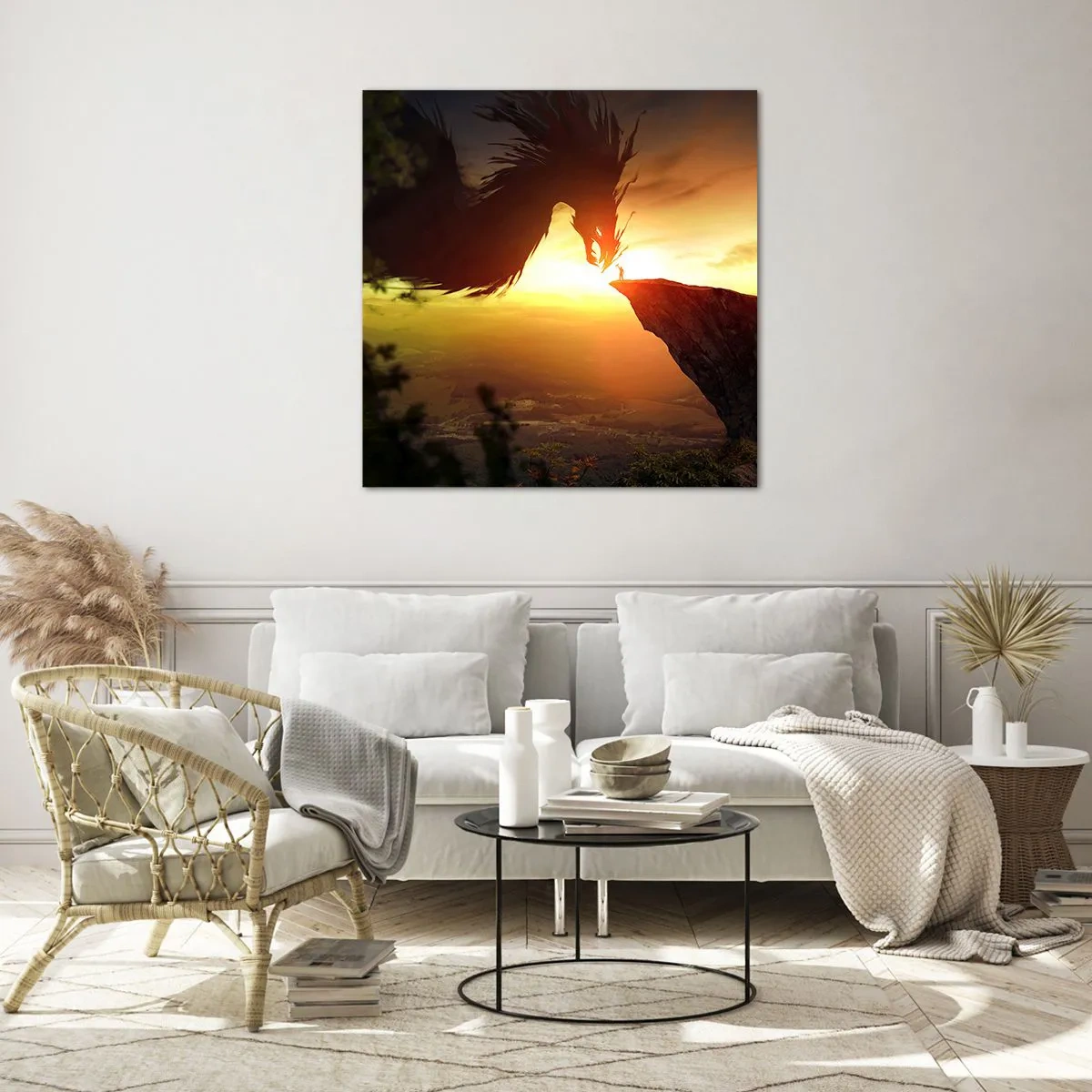 Üveg kép - Sárkányölő - 70x70 cm