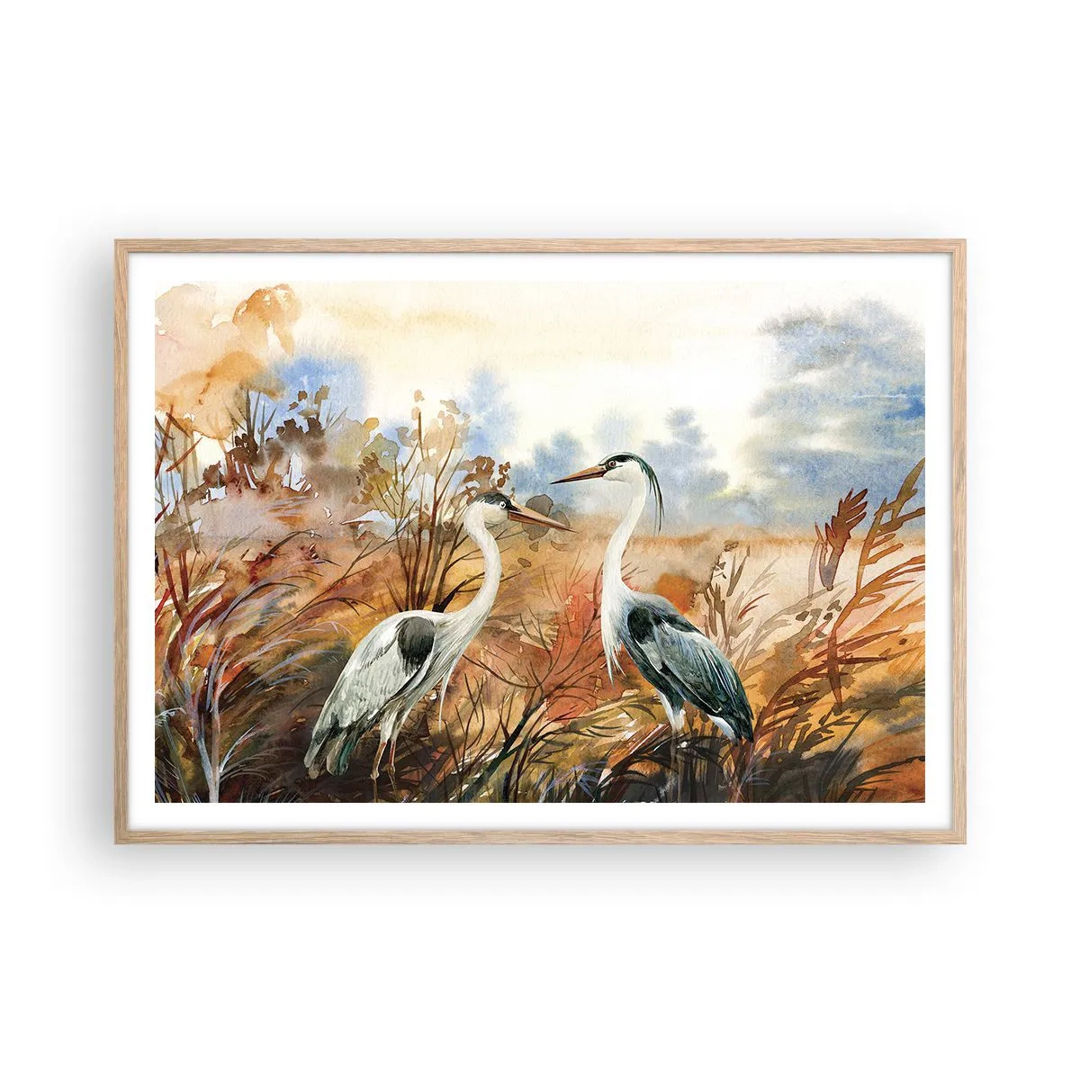 Poszter világos tölgy keretben - Hová ősszel? - 100x70 cm