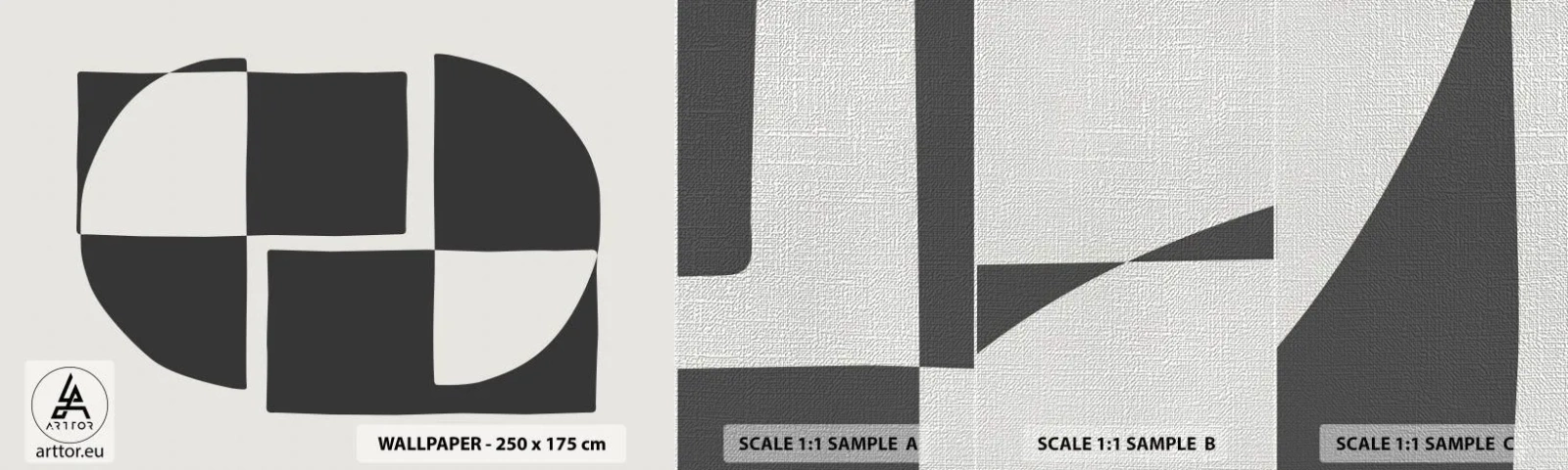 Fotótapéta Minta Premium Canvas - Antitézis – szintézis - Absztrakció, Darab, Fekete és fehér - 100x30 cm