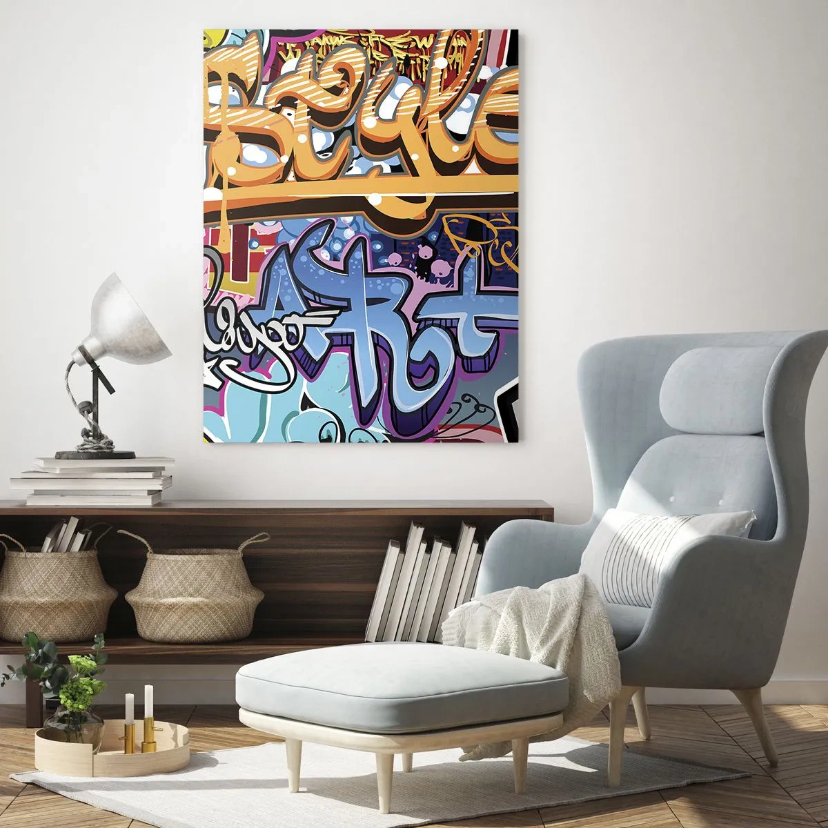 Üveg kép - Falfestmények, falfestmények, falfestmények... - 50x70 cm