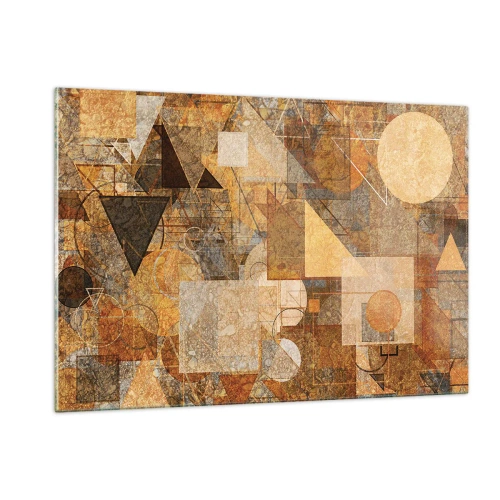 Üveg kép - Kubikus bronz tanulmánya - 120x80 cm
