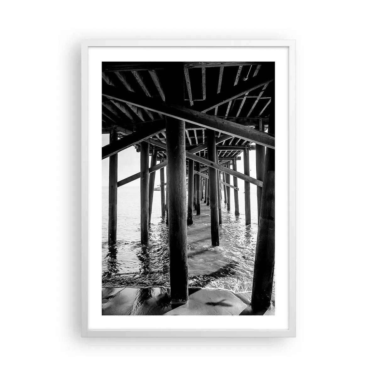 Poszter fekete keretben - Tengerparti rejtekhely - 50x70 cm