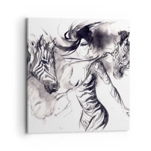 Vászonkép - Tánc a zebrákkal - 70x70 cm