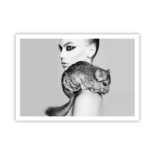 Poszter - Hölgy csincsillával - 100x70 cm