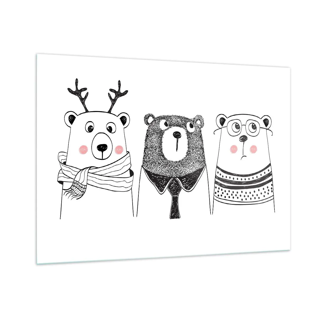 Üveg kép - Maci, macika és mackó - 100x70 cm