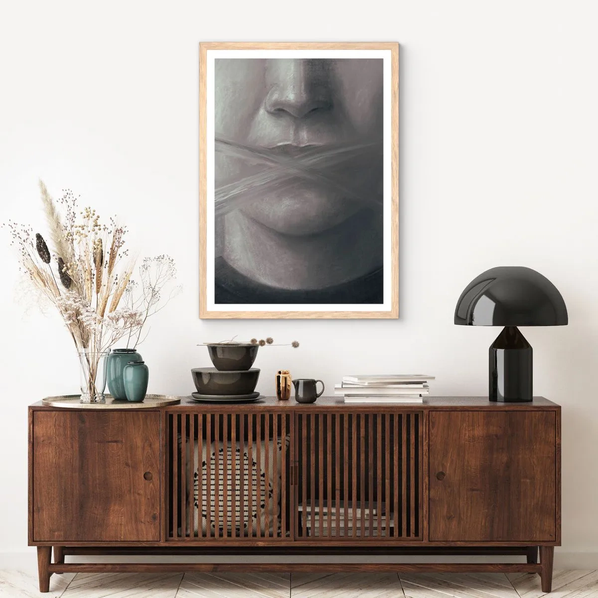 Poszter világos tölgy keretben - Szó nélkül - 61x91 cm