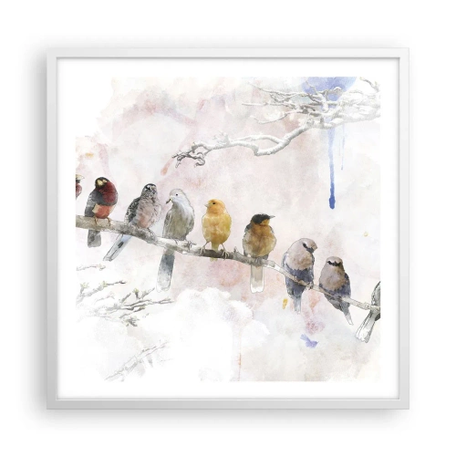 Poszter fekete keretben - Szárnyas találkozó - 60x60 cm
