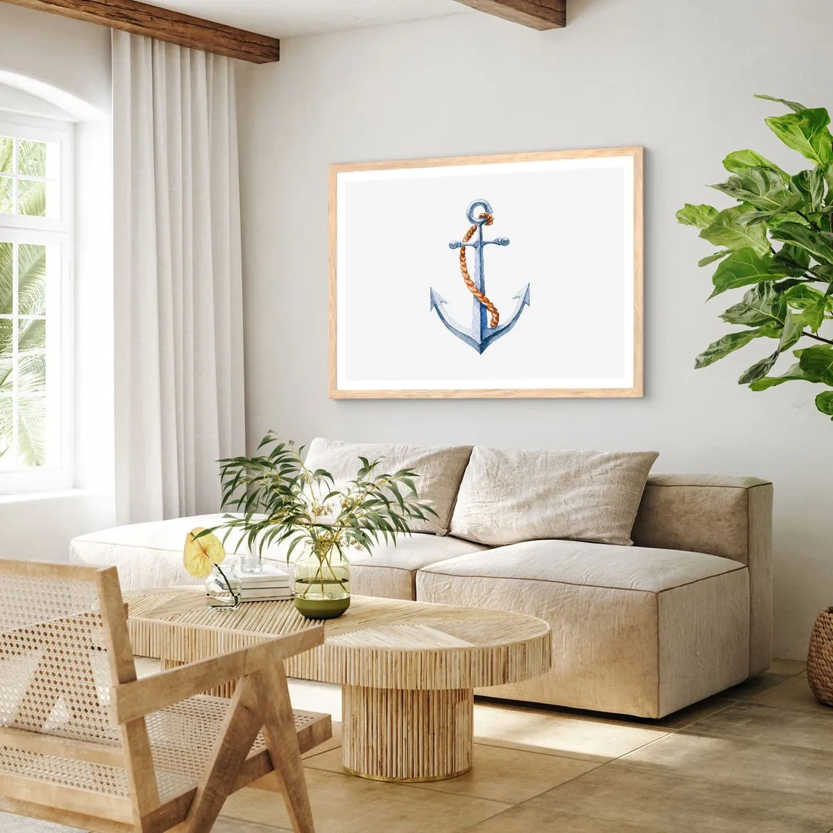 Poszter világos tölgy keretben - Ó kaland! - 70x50 cm