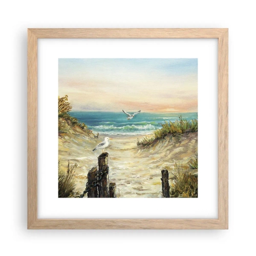 Poszter világos tölgy keretben - Szélcsend - 30x30 cm