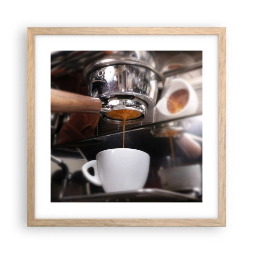 Poszter világos tölgy keretben - A nap egy jó pillanata - 40x40 cm