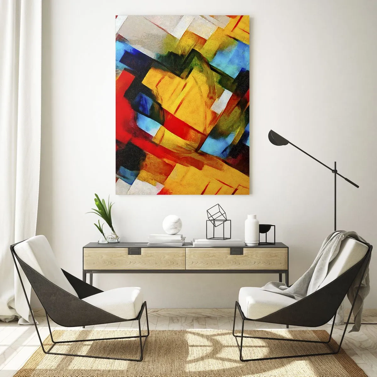 Üveg kép - Többszínű réteges - 50x70 cm
