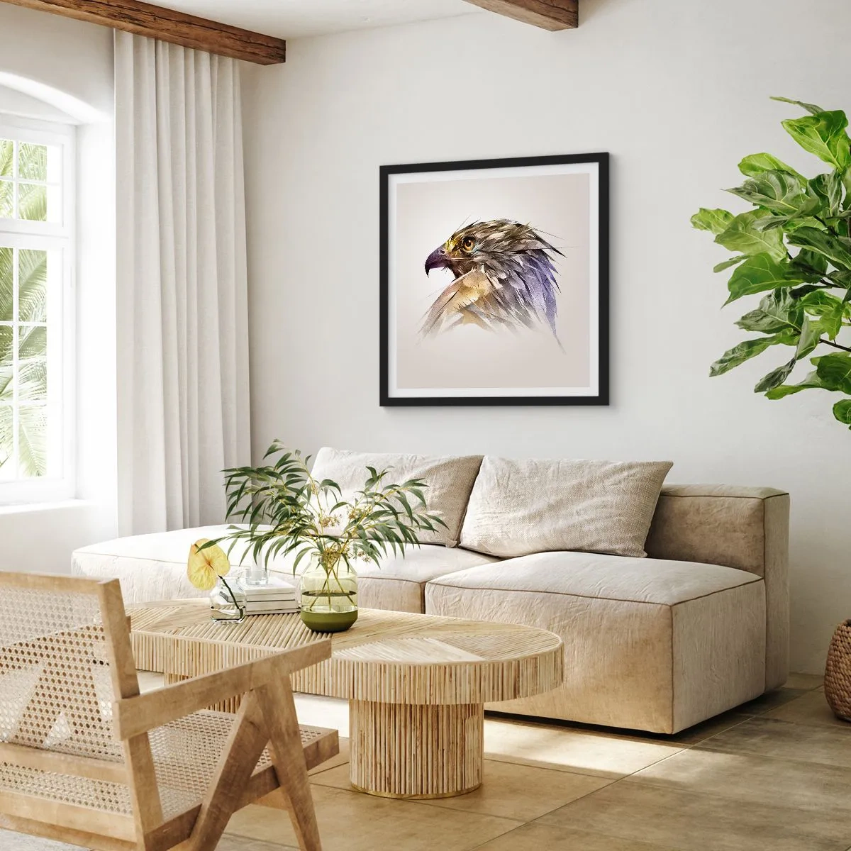 Poszter fehér keretben - Egy harcos portréja - 50x50 cm