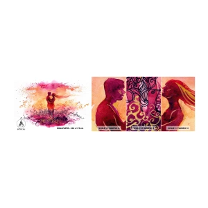 Fotótapéta Minta Öntapadós Deluxe Sticker - Egy szív! Olyan kevés kell nekem... - Absztrakció, Pár szerelmes, Csók - 100x30 cm