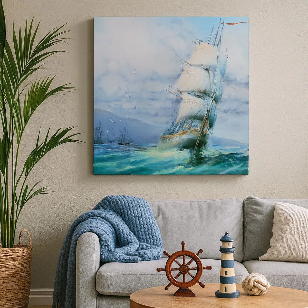 Vászonkép - Segítő szeleket kívánunk - 30x30 cm