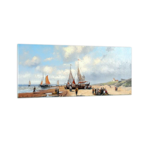 Üveg kép - Egy sikeres fogás után - 100x40 cm