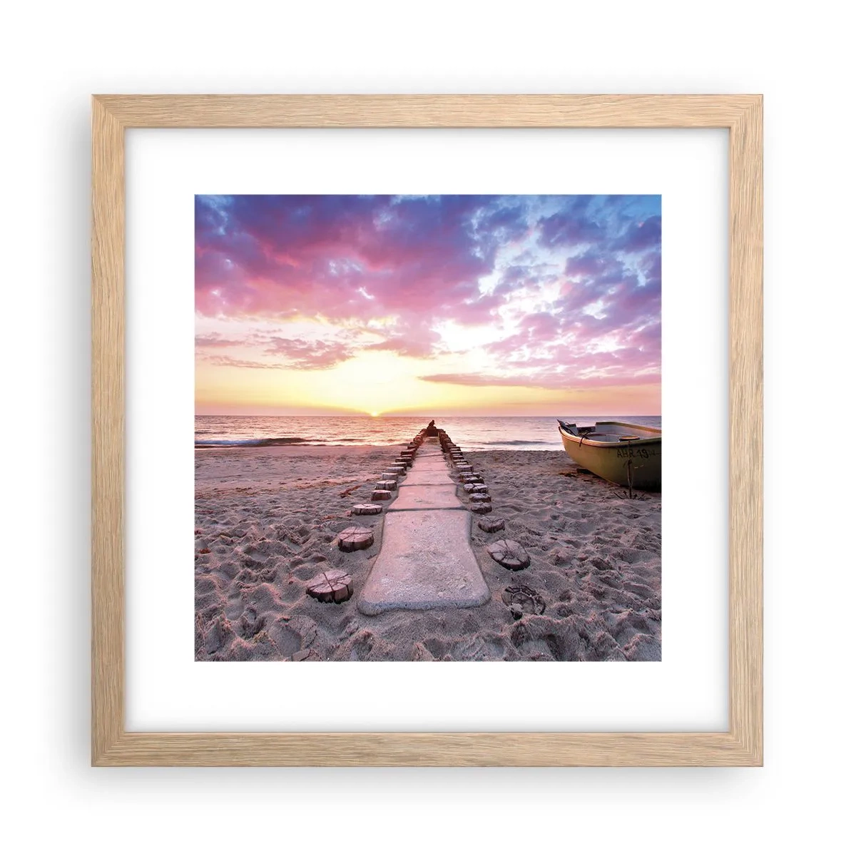 Poszter világos tölgy keretben - Egy pillanatnyi mély élmény - 30x30 cm