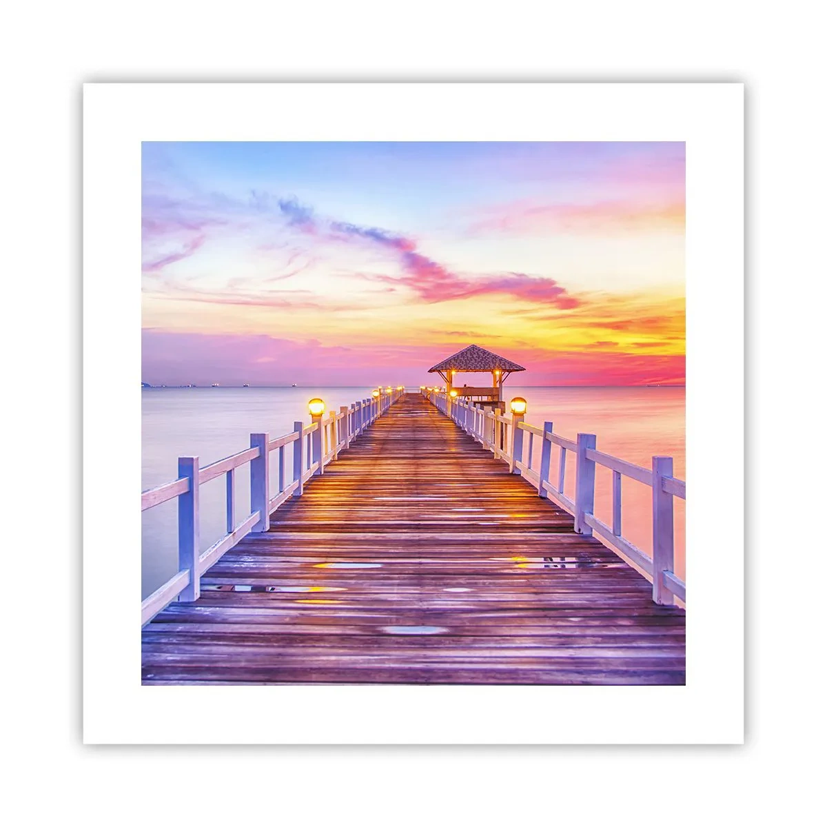 Poszter - Az est lilás-arany csendje - 40x40 cm