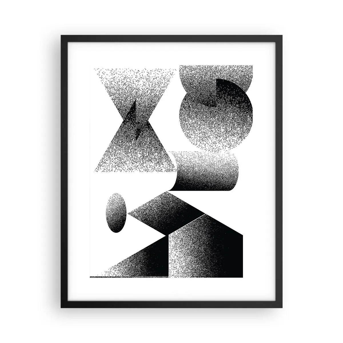 Poszter fehér keretben - Szögek és oválisok - 40x50 cm