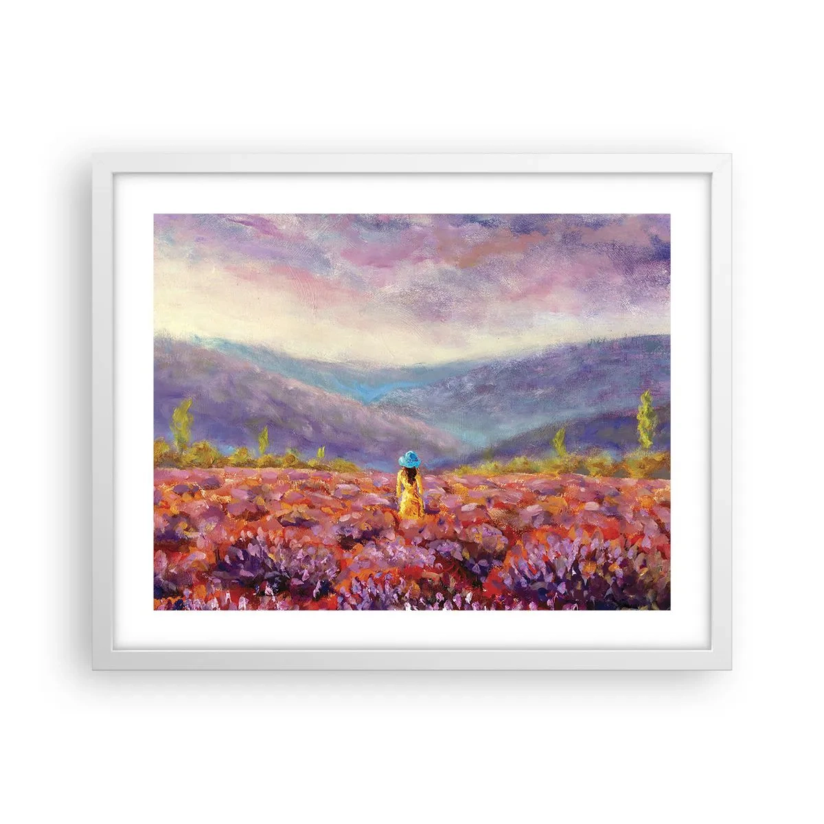 Poszter fekete keretben - A levendula világában - 50x40 cm