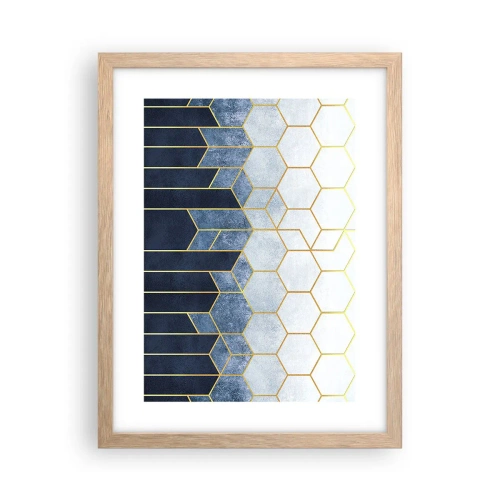 Poszter világos tölgy keretben - Kompozíció szinkópa ritmusban - 30x40 cm