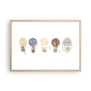 Poszter világos tölgy keretben - Barátok egy utazáson - 70x50 cm