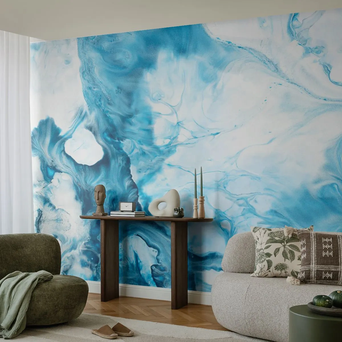 Fotótapéta Standard Eco - Kékség koncertje - Absztrakció, Darab, Modern művészet - 500x350 cm