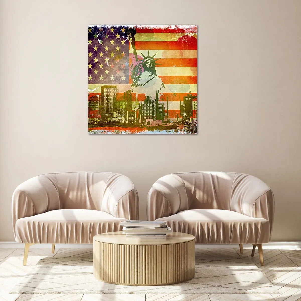 Üveg kép - Viva America! - 50x50 cm