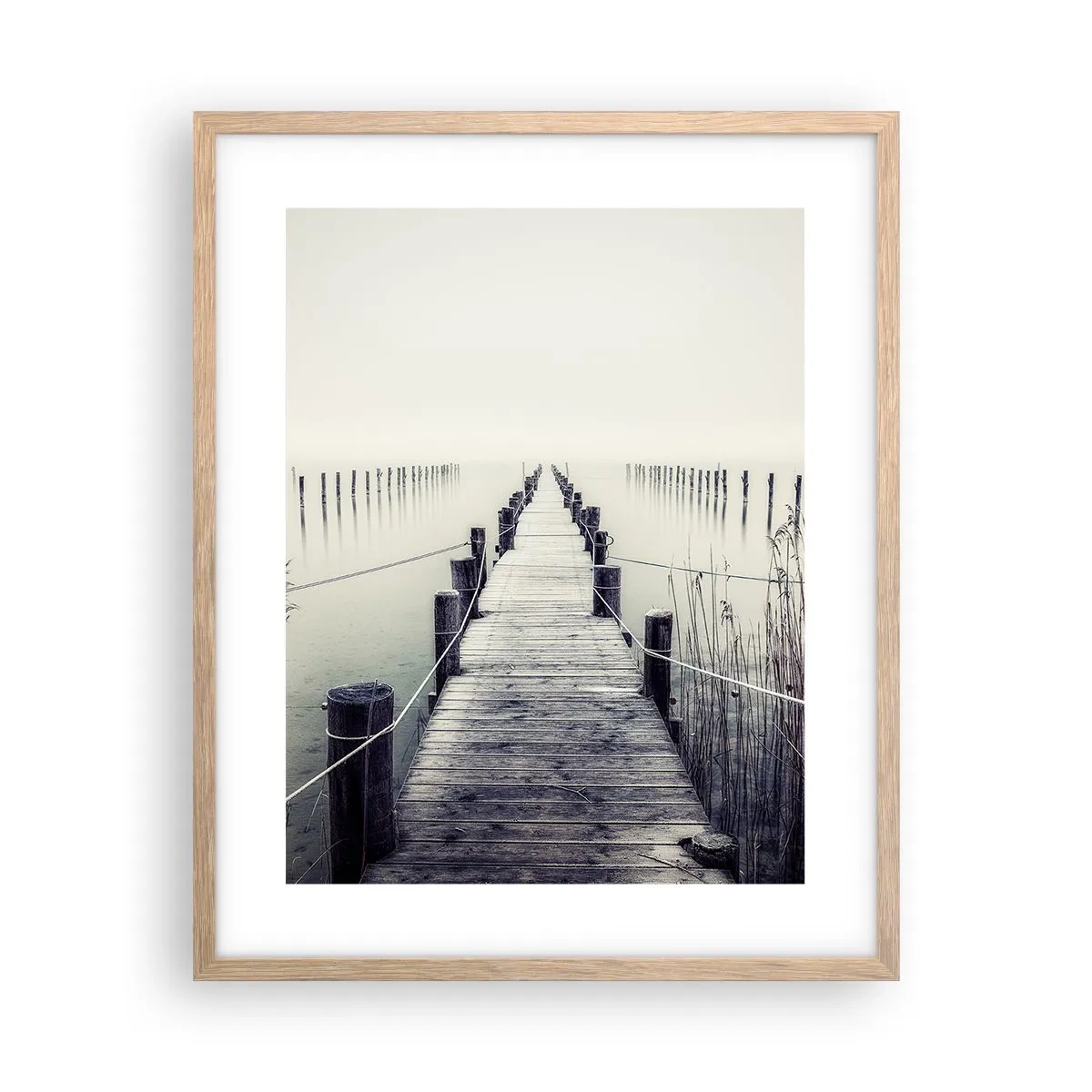 Poszter világos tölgy keretben - Merülj el a békében - 40x50 cm