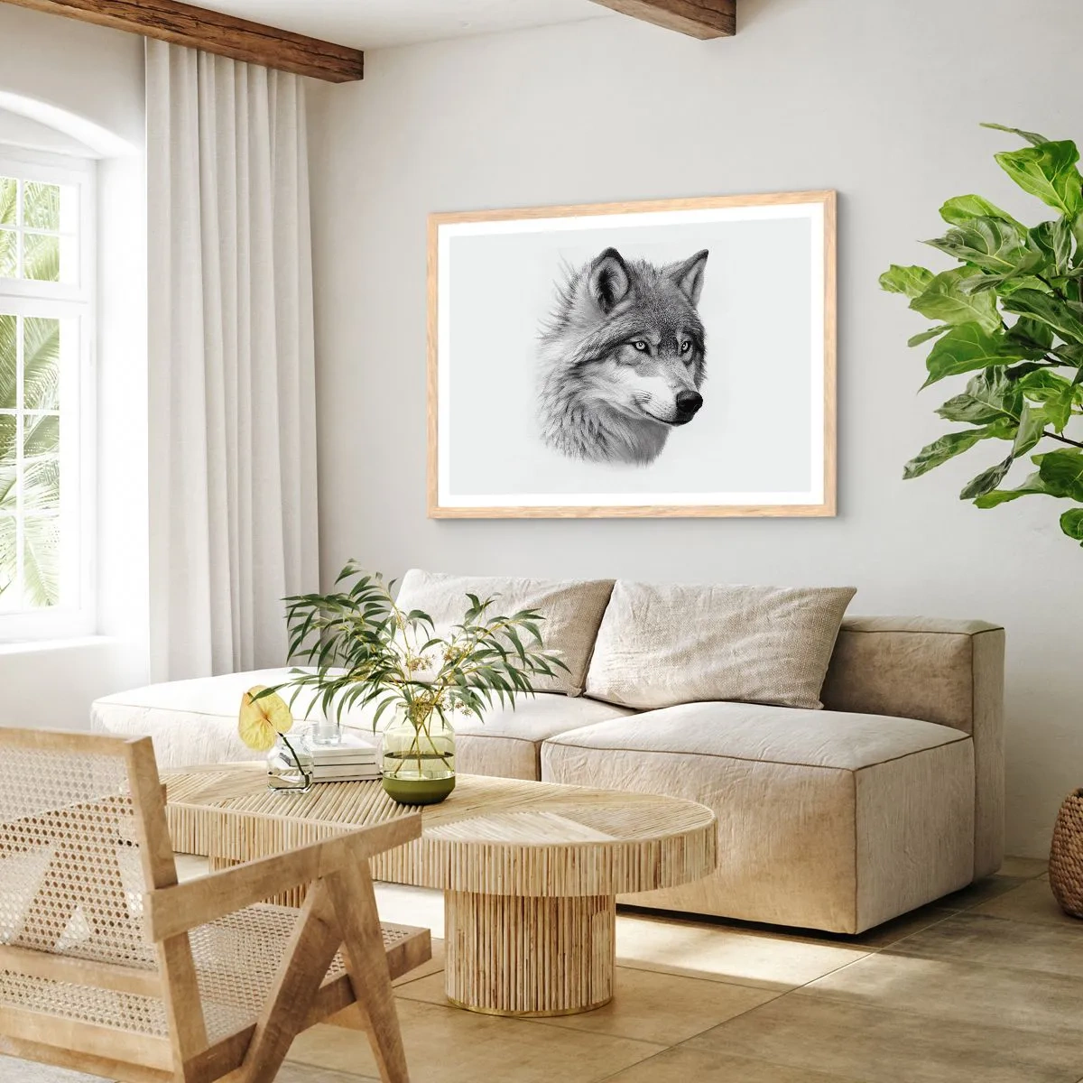 Poszter világos tölgy keretben - Alfa - kétségtelenül - 100x70 cm