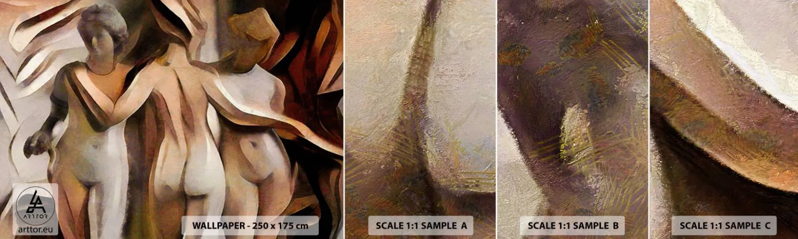 Fotótapéta Minta Standard Eco - Három Sárm 2.0 - Nő, Kubizmus, Darab - 100x30 cm