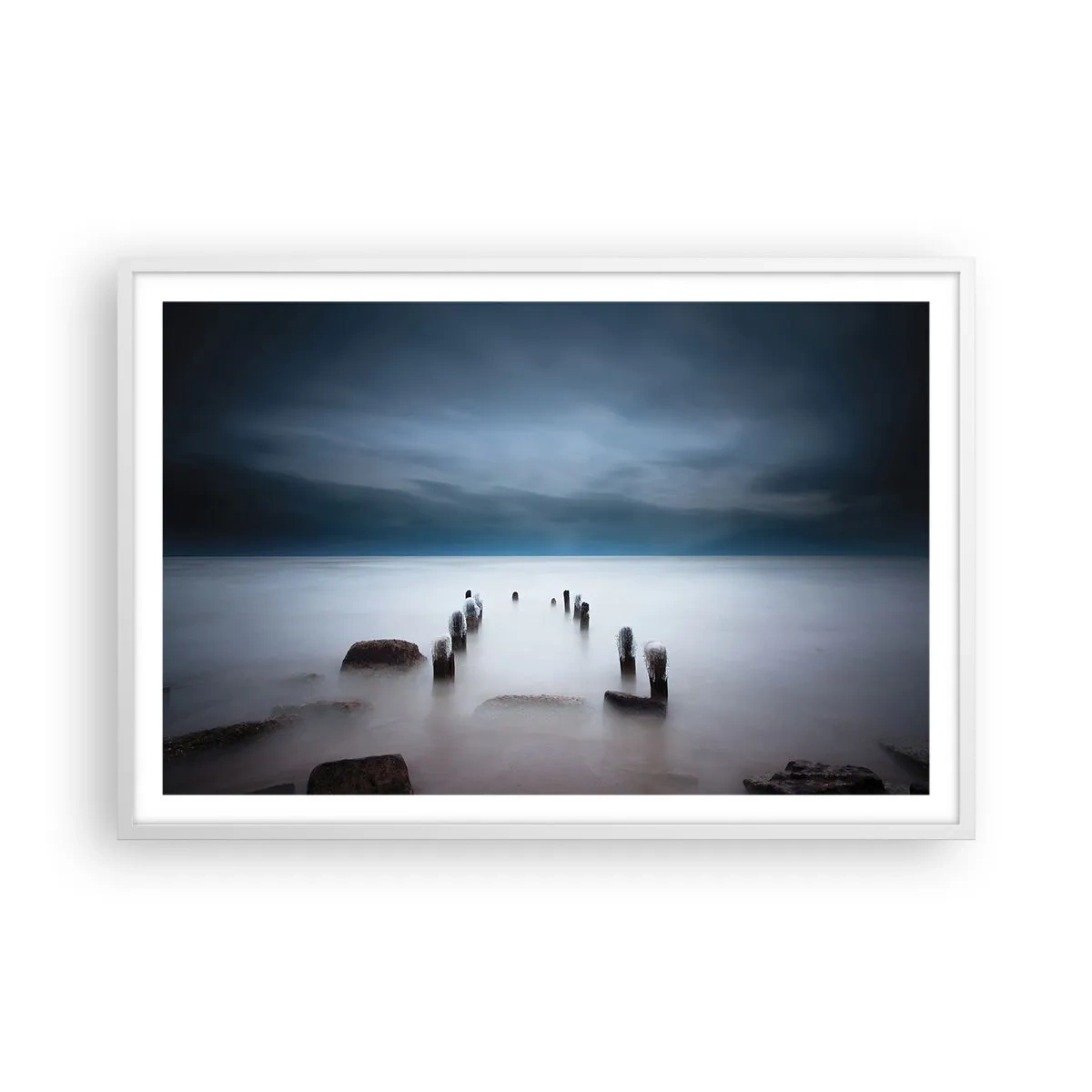 Poszter fekete keretben - Töprengő tó - 91x61 cm