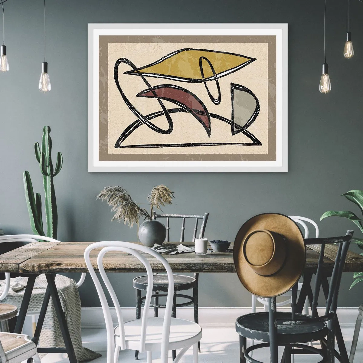 Poszter fekete keretben - Függőlegesek és vízszintek - 100x70 cm