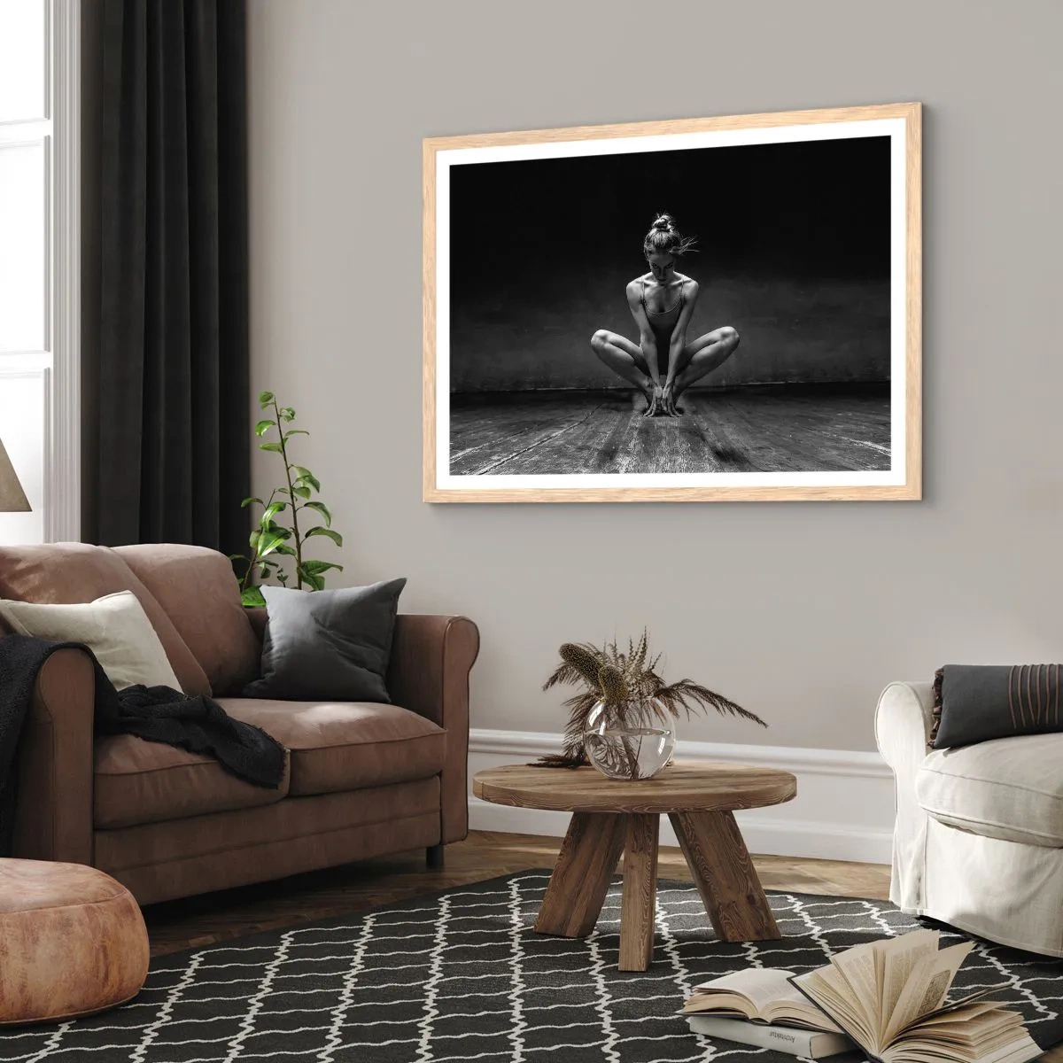 Poszter világos tölgy keretben - A táncenergia koncentrációja - 70x50 cm