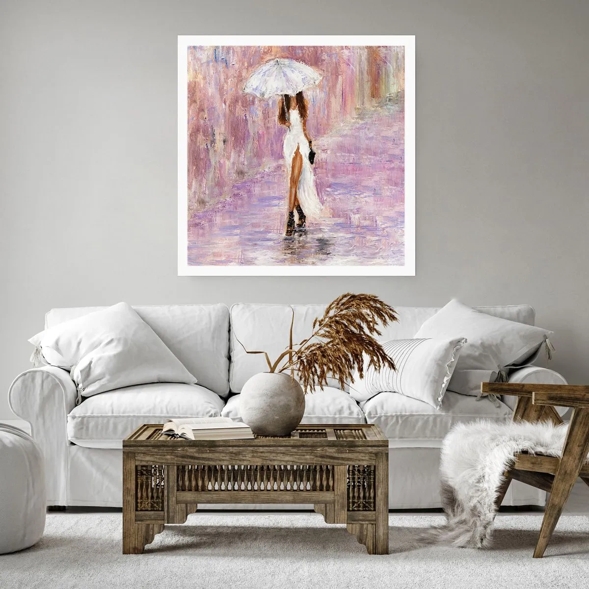 Poszter - A liliomos esőben - 60x60 cm