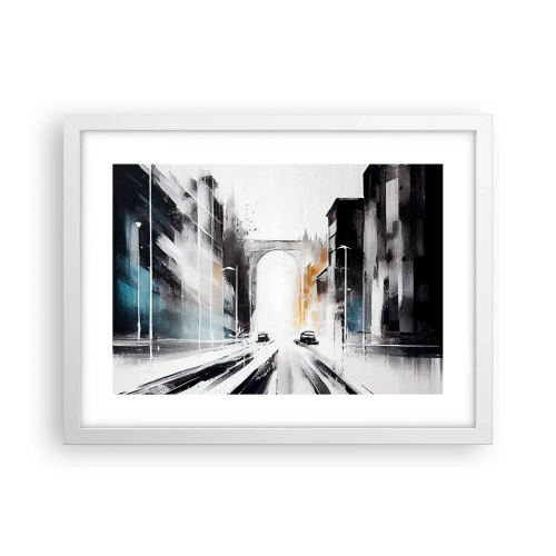 Poszter fekete keretben - Várostanulmány: építészet és mozgás - 40x30 cm