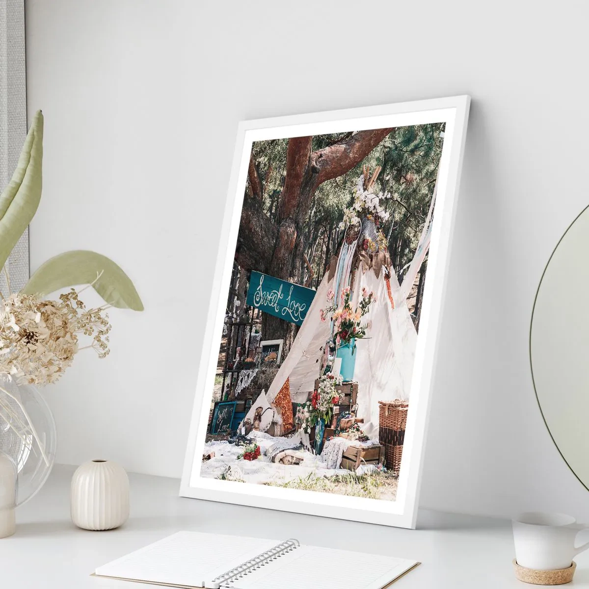 Poszter fekete keretben - Make love… - 70x100 cm