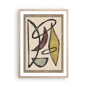 Poszter világos tölgy keretben - Függőlegesek és vízszintek - 50x70 cm