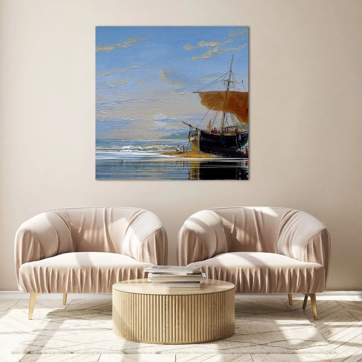 Üveg kép - Víz, föld, levegő - 30x30 cm