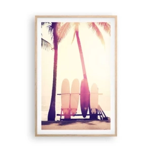 Poszter világos tölgy keretben - Ez  remek nap lesz  - 61x91 cm