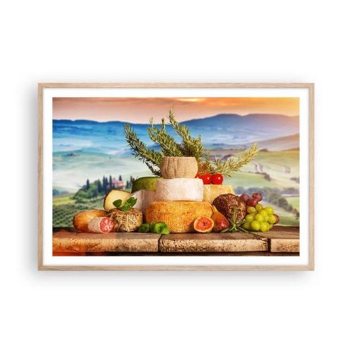 Poszter világos tölgy keretben - Az olasz életöröm - 91x61 cm