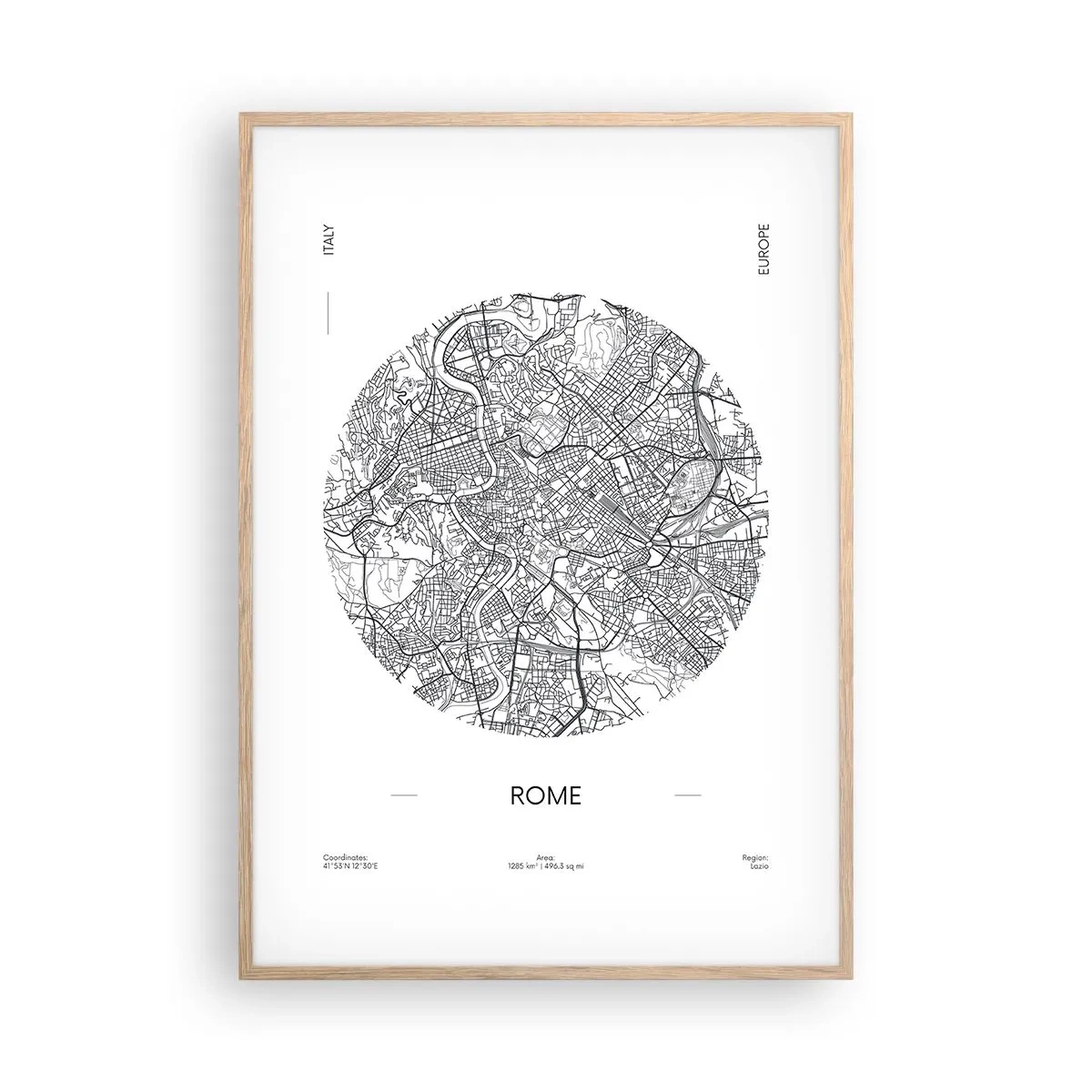 Poszter világos tölgy keretben - Róma anatómiája - 70x100 cm