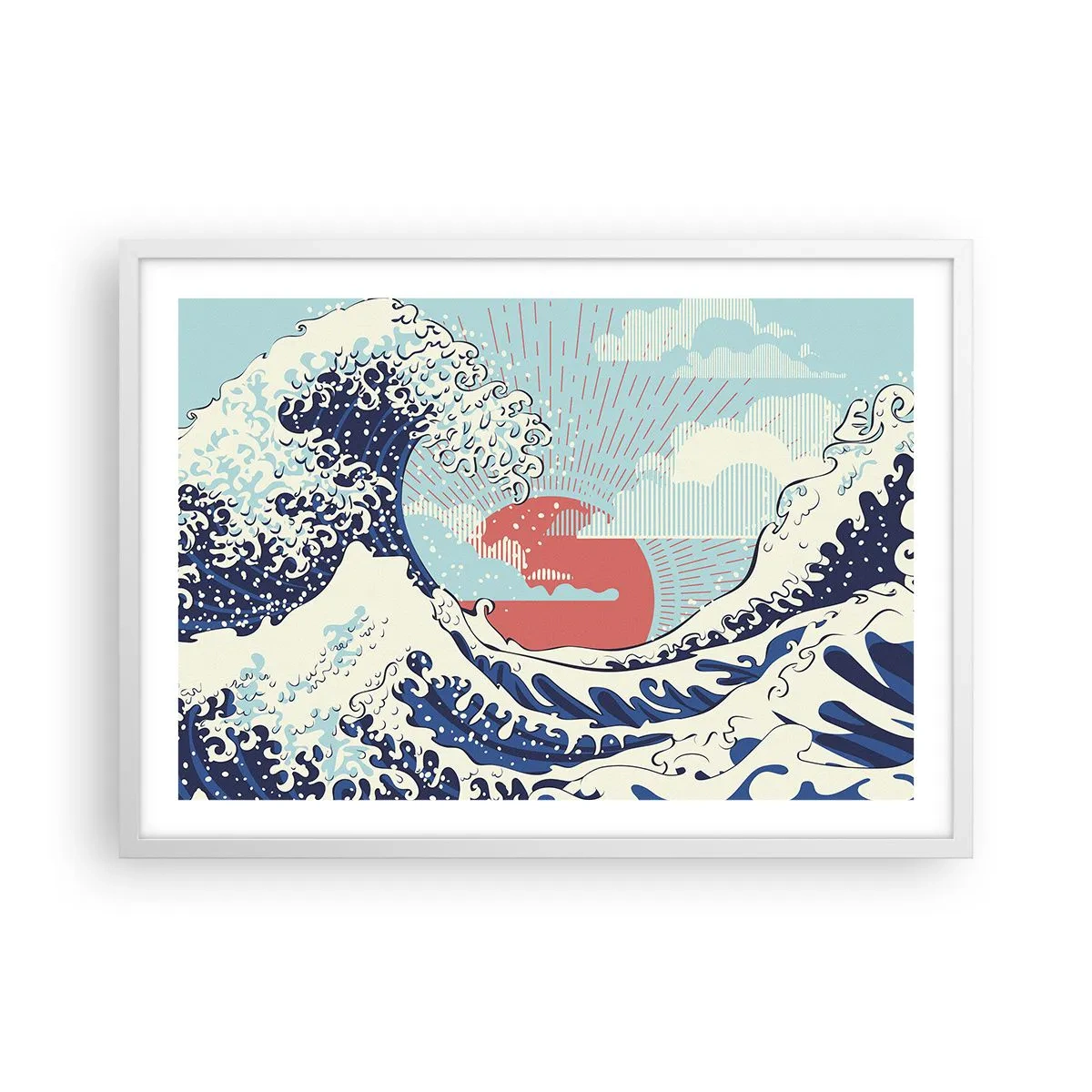 Poszter fekete keretben - Japán inspirációból - 70x50 cm