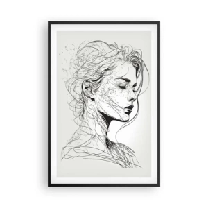 Poszter fehér keretben - Portré álmodozásban - 61x91 cm