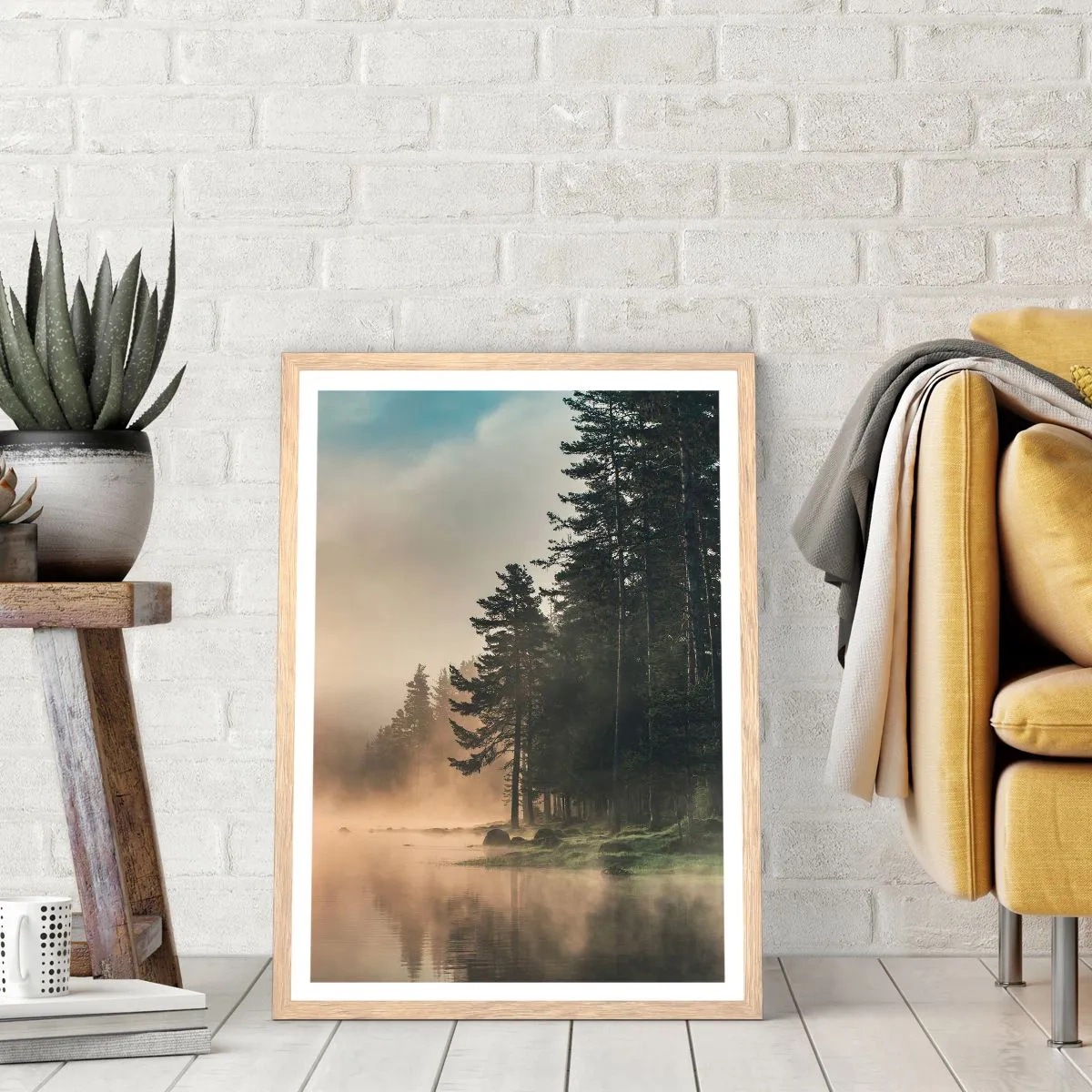 Poszter világos tölgy keretben - A nap születése - 61x91 cm