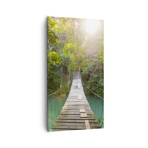 Vászonkép - Az azúrkék vízen át az azúrkék erdőbe - 55x100 cm