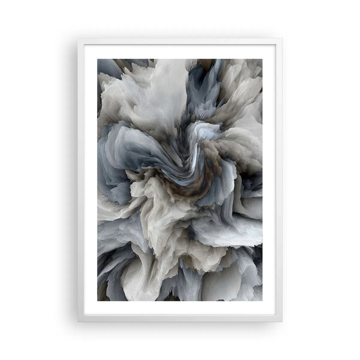 Poszter fekete keretben - Kő és virág - 50x70 cm