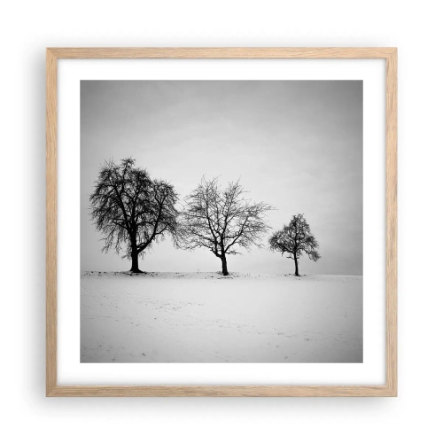 Poszter világos tölgy keretben - Miről álmodoznak? - 50x50 cm