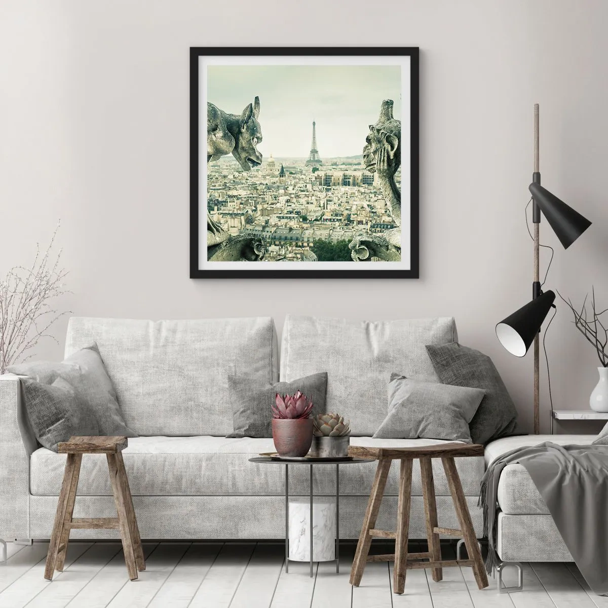 Poszter fehér keretben - Párizsi csevegés - 50x50 cm
