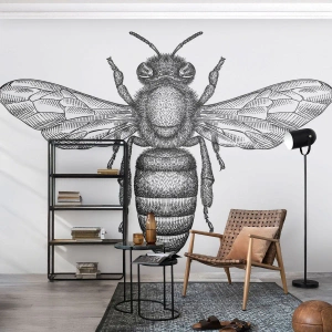 Egyedi tapéta Premium Canvas - Rovar portré - Méh, Rovar, Minimalista